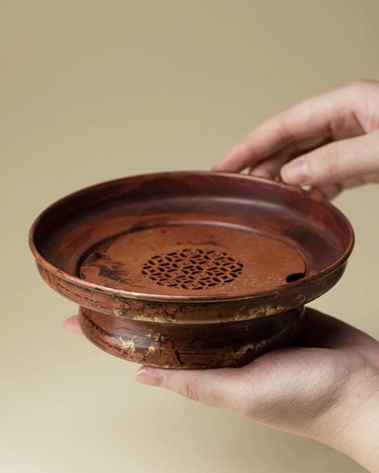 Vintage Style Handmade Copper Dragon Stand Tea Boat