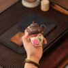 Half-Handmade-Gilt-Painting-Zini-Hexagonal-Rong-Tian-50ml-Yixing-Teapot2 Half Handmade Gilt Painting Zini Hexagonal Rong Tian 50ml Yixing Teapot