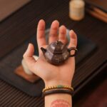 Half Handmade Gilt Painting Zini Hexagonal Rong Tian 50ml Yixing Teapot