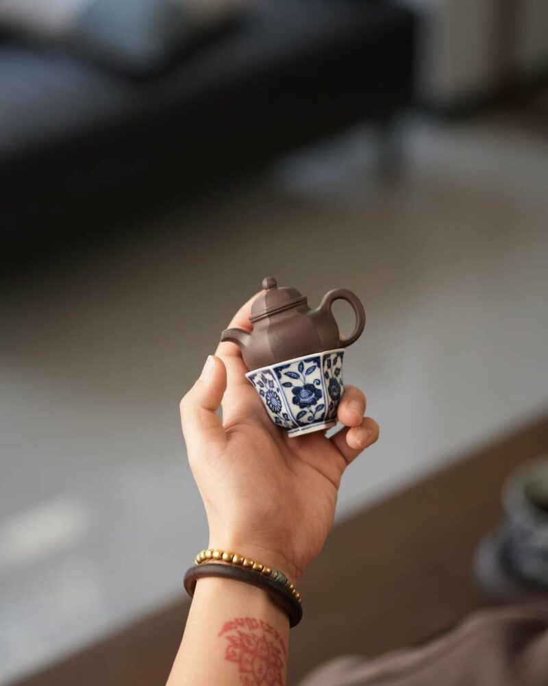 Half Handmade Hexagonal Zini Duo Qiu 50ml Yixing Teapot