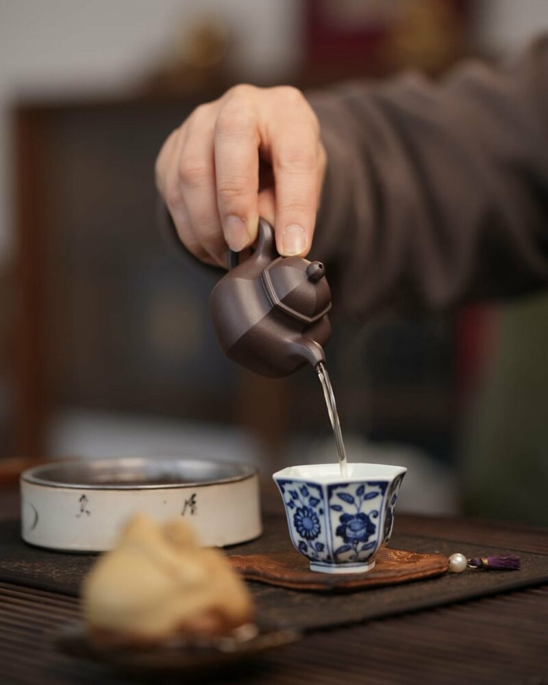 Half Handmade Hexagonal Zini Duo Qiu 50ml Yixing Teapot