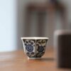 Handmade Hand-painted Hexagonal Qinghua Ceramic Flowers 40ml Tea Cup