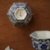 Handmade Hand-painted Hexagonal Qinghua Ceramic Flowers 40ml Tea Cup