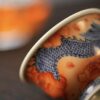 Handmade Hand-painted Qinghua Fan Hong Ceramic Dragon Through Flowers 50ml Host Cup