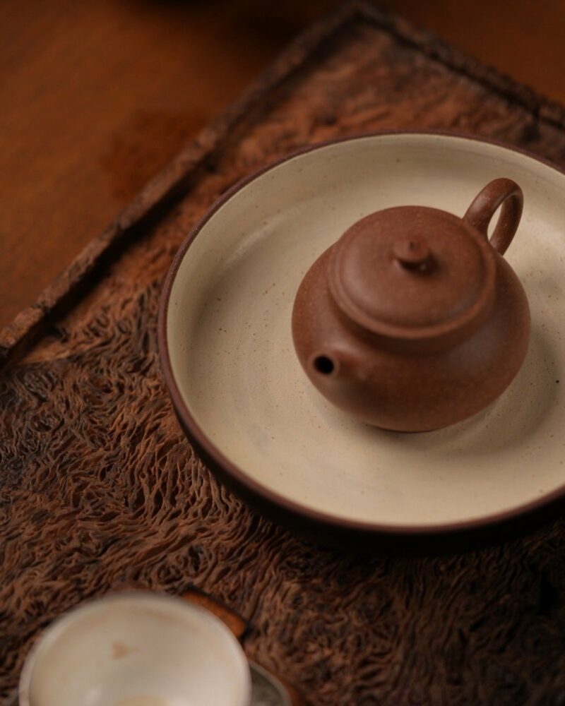 Handmade Powder Glaze Ceramic 14cm Diameter Tea Boat