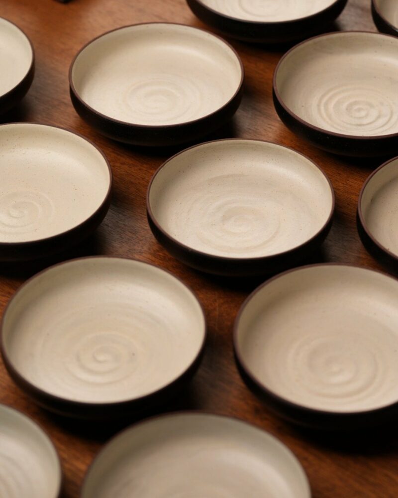 Handmade Powder Glaze Ceramic 14cm Diameter Tea Boat