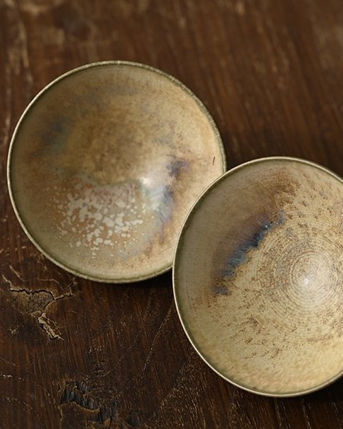 Handmade Sand Yellow Glaze Ceramic Chicken Heart 100ml Host Cup