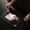 Handmade Traditional Lacquer Wood Purple Rain Tea Tray