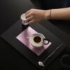 Handmade Traditional Lacquer Wood Purple Rain Tea Tray