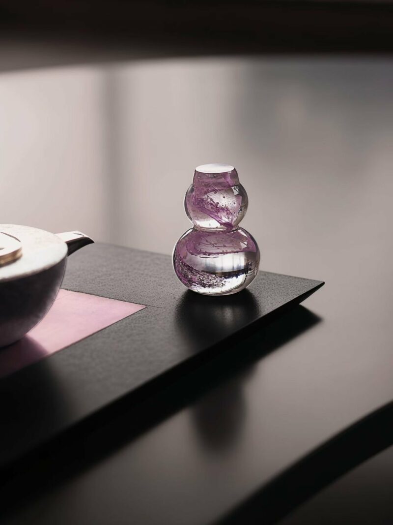 Handmade Traditional Lacquer Wood Purple Rain Tea Tray