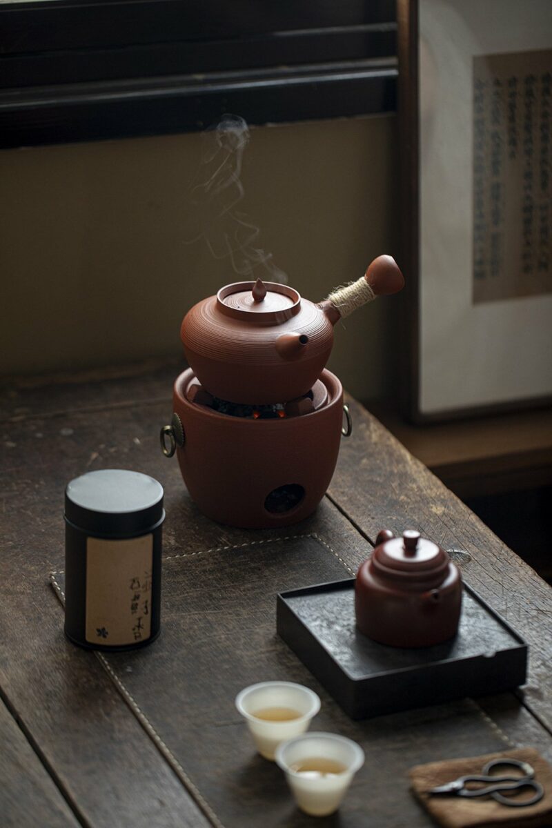 Chaozhou Style Chaozhou Red Clay Vintage Charcoal Stove and Kettle