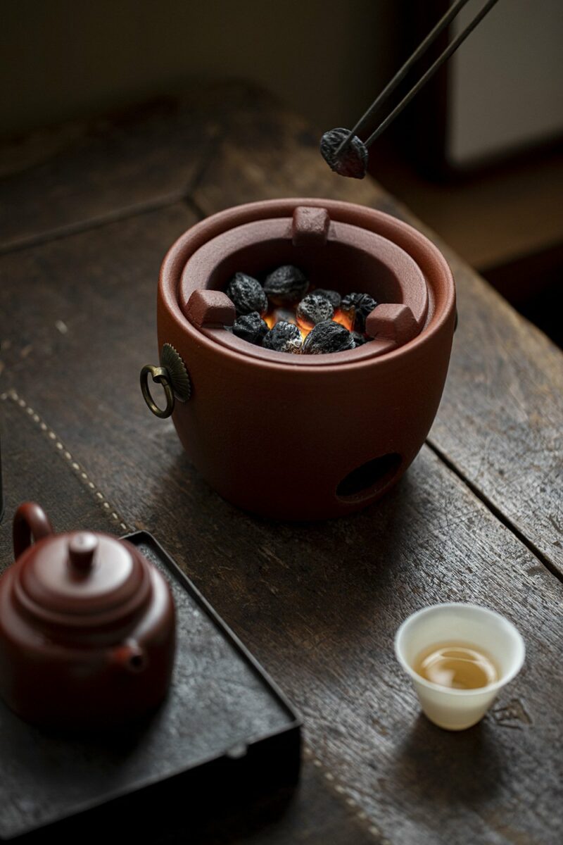 Chaozhou Style Chaozhou Red Clay Vintage Charcoal Stove and Kettle