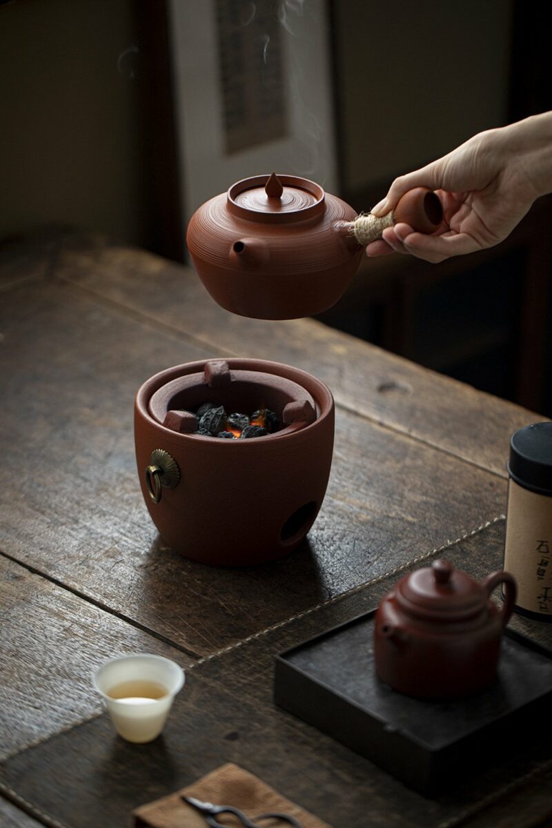 Chaozhou Style Chaozhou Red Clay Vintage Charcoal Stove and Kettle
