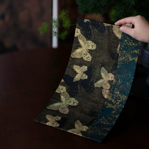 Chinese-Style-Brocade-Butterfly-Gold-Thread-Double-sided-Tea-Mat1 Chinese Style Brocade Butterfly & Gold Thread | Double-sided Tea Mat