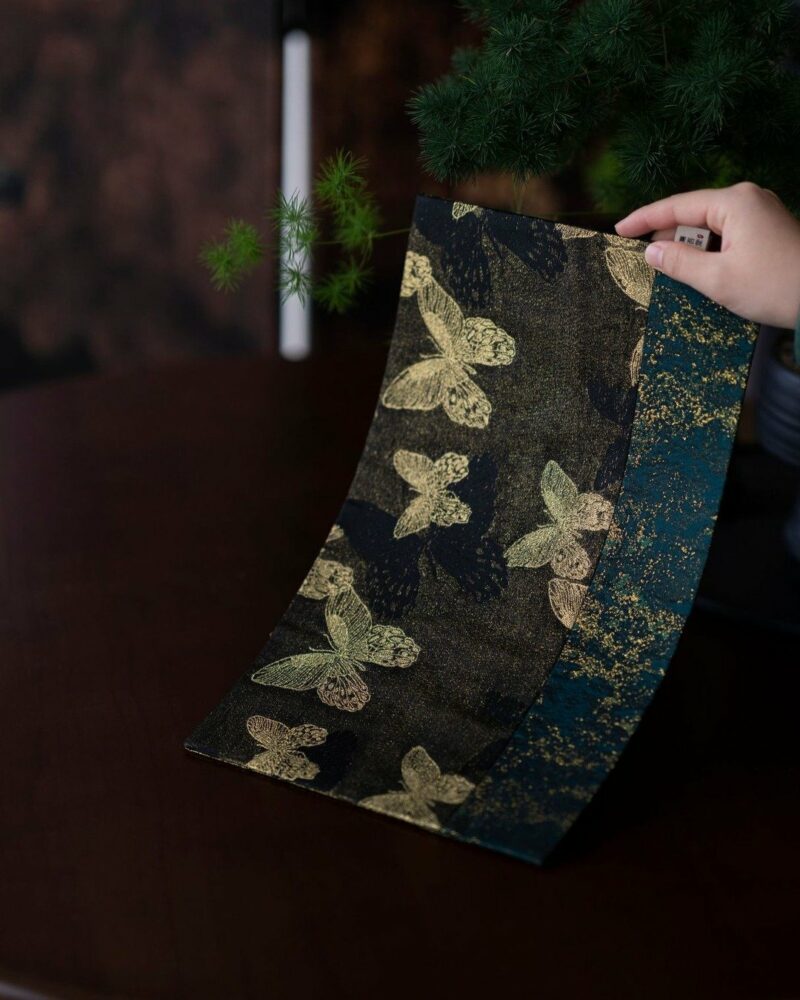 Chinese-Style-Brocade-Butterfly-Gold-Thread-Double-sided-Tea-Mat1 Chinese Style Brocade Butterfly & Gold Thread | Double-sided Tea Mat