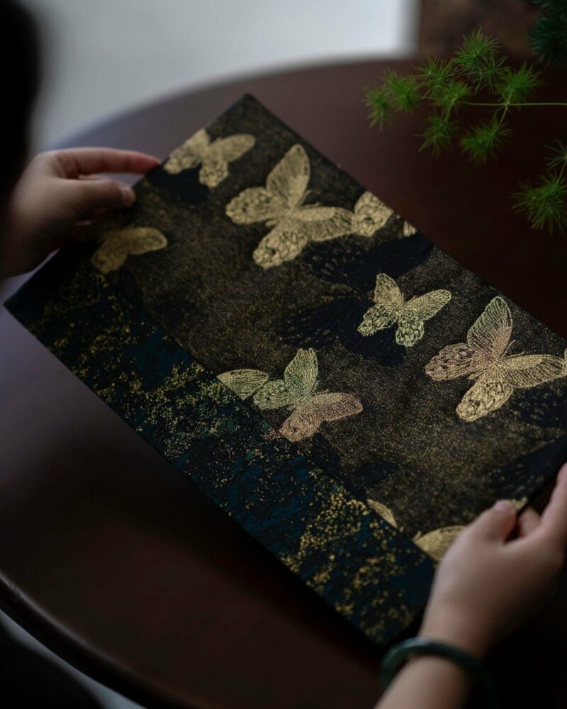 Chinese-Style-Brocade-Butterfly-Gold-Thread-Double-sided-Tea-Mat7 Chinese Style Brocade Butterfly & Gold Thread | Double-sided Tea Mat