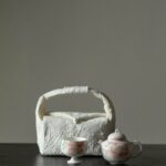 Hand-painted Ceramic Soft pink peony blossom 145ml Chinese Teapot Set