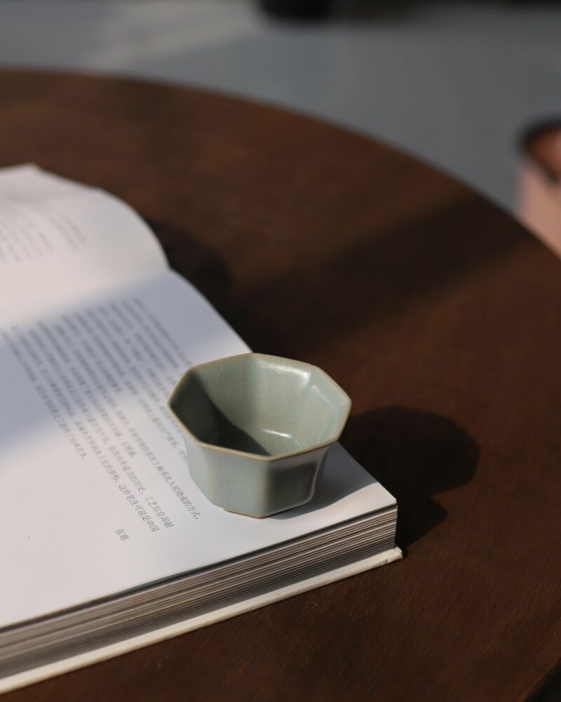 Handmade Celadon Ru Ware  Song Dynasty Style Octagonal 55ml Host Cup