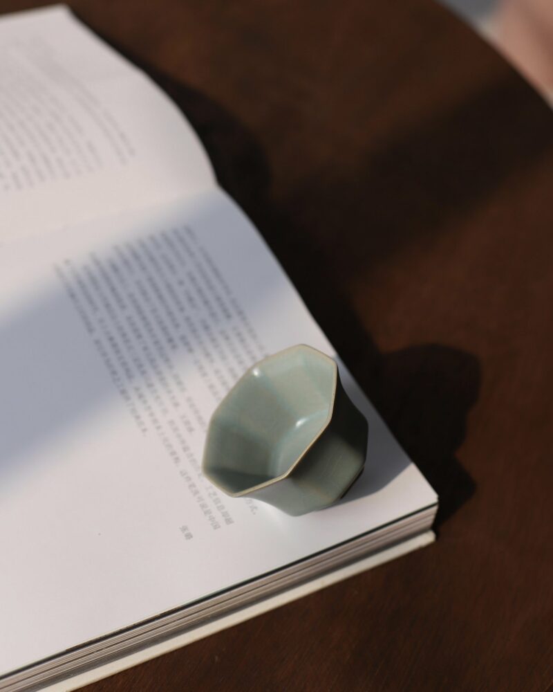 Handmade Celadon Ru Ware  Song Dynasty Style Octagonal 55ml Host Cup