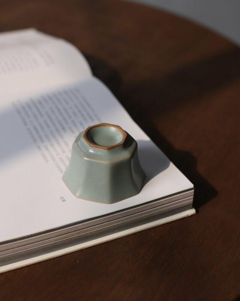 Handmade Celadon Ru Ware  Song Dynasty Style Octagonal 55ml Host Cup