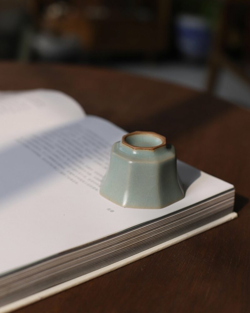 Handmade Celadon Ru Ware  Song Dynasty Style Octagonal 55ml Host Cup