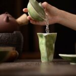 Handmade Gradient Glaze Ceramic Bamboo Green 100ml Gaiwan