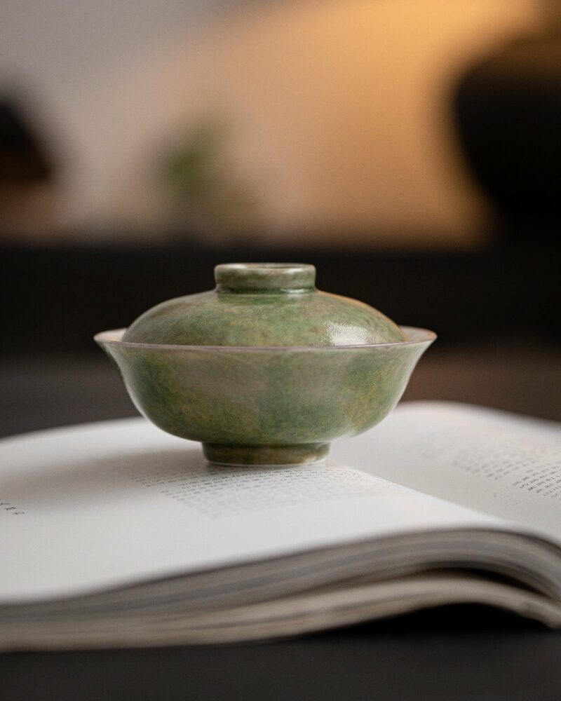 Handmade Gradient Glaze Ceramic Bamboo Green 100ml Gaiwan