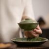 Handmade Gradient Glaze Ceramic Bamboo Green 100ml Gaiwan