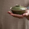 Handmade Gradient Glaze Ceramic Bamboo Green 100ml Gaiwan