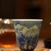 Handmade Hand-painted Ceramic Blue and White Landscape Snow Scene 80ml Host Cup