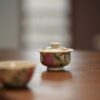 Handmade Hand-painted Fen Cai Ceramic Longevity Peach 50ml Gaiwan Set Pre Order Ship In 20 Days