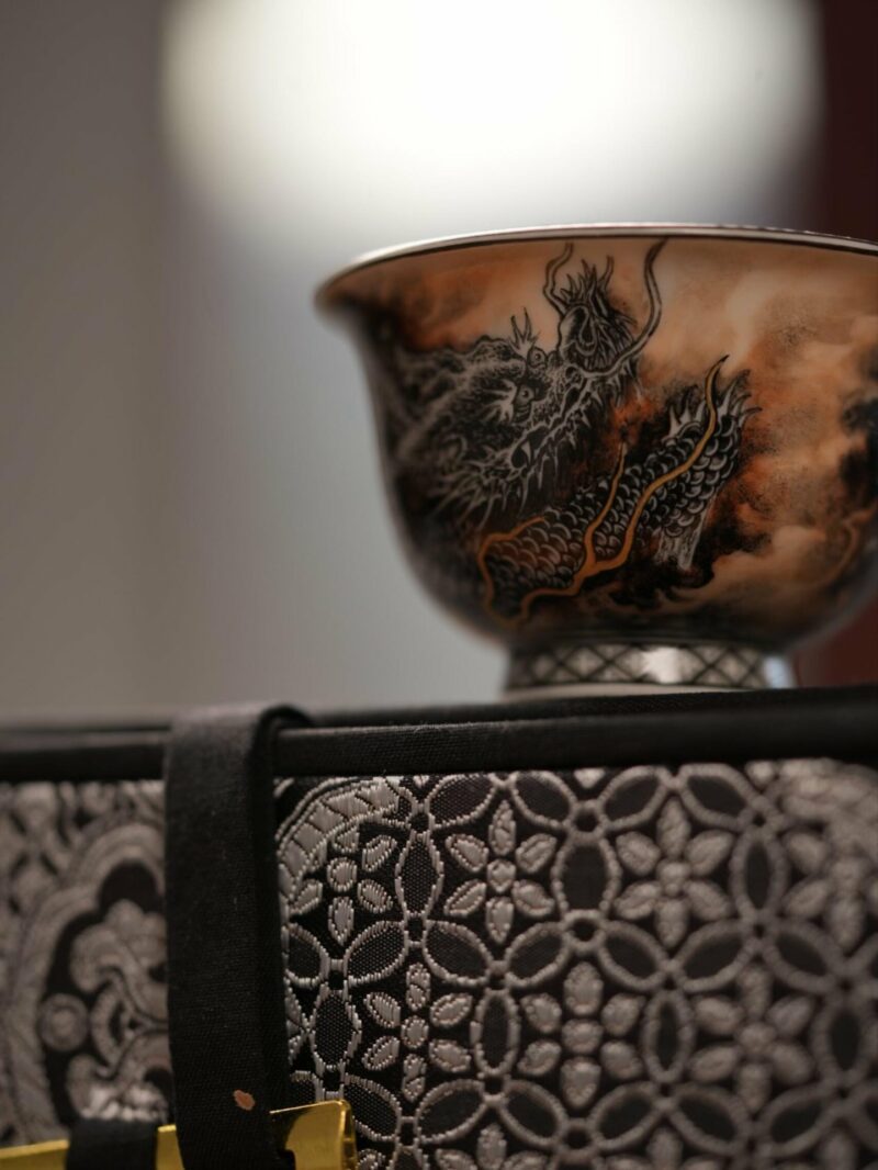 Handmade Hand-painted Ink Painting Ceramic Chinese Dragon 50ml Host Cup Pre Order Ship In 20 Days