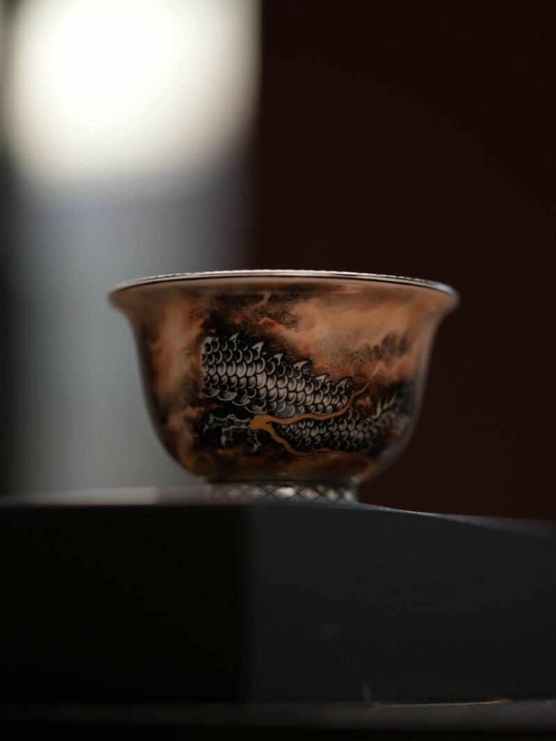 Handmade Hand-painted Ink Painting Ceramic Chinese Dragon 50ml Host Cup Pre Order Ship In 20 Days