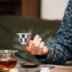 Handmade Hand-painted Porcelain Blue & White Shou Character Pattern 45ml Tea Cup