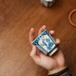 Handmade Hand-painted Porcelain Blue and White Open Window Four Gentlemen Square 100ml Host Cup Pre Order Ship In 20 Days