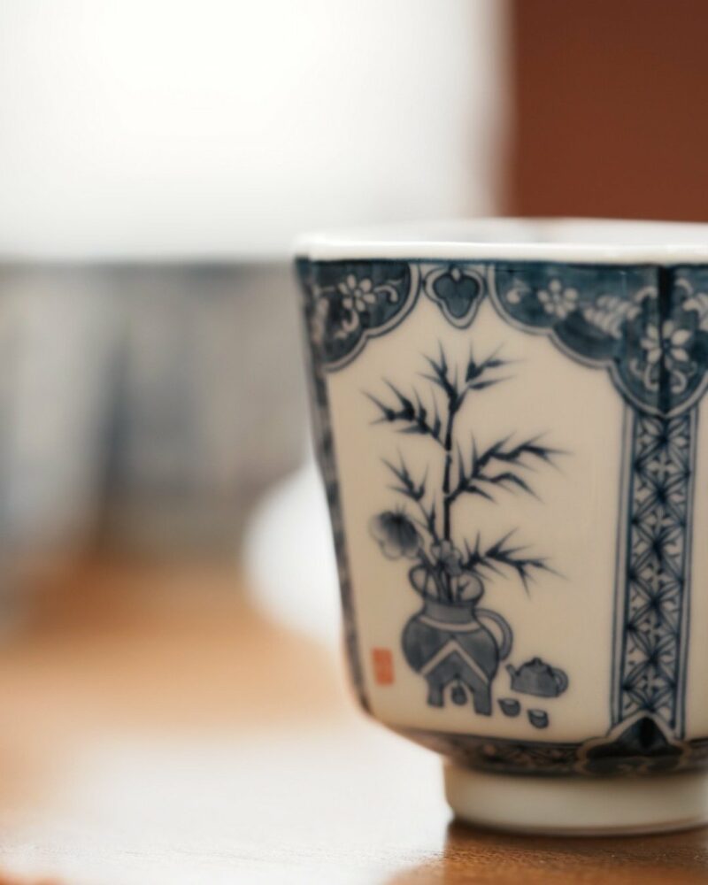 Handmade-Hand-painted-Porcelain-Blue-and-White-Open-Window-Four-Gentlemen-Square-100ml-Host-Cup9 Handmade Hand-painted Porcelain Blue and White Open Window Four Gentlemen Square 100ml Host Cup Pre Order Ship In 20 Days