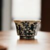 Handmade Hand-painted Porcelain Ming Blue & White Birds & Flowers Hexagonal 90ml Host Cup