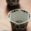 Handmade Hand-painted Porcelain Ming Blue & White Birds & Flowers Hexagonal 90ml Host Cup