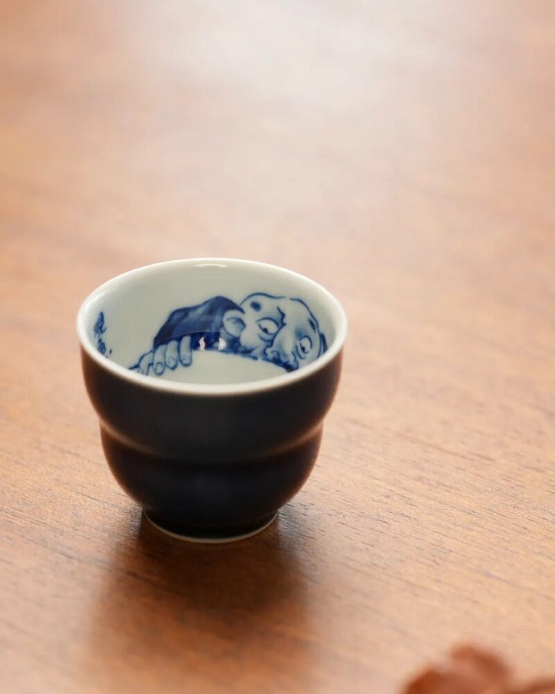 Handmade-Hand-painted-Porcelain-Wood-Firing-Kiln-Blue-and-White-Gourd-45cc-Tea-Cup2 Handmade Hand-painted Porcelain Wood Firing Kiln Blue and White Gourd 45cc Tea Cup