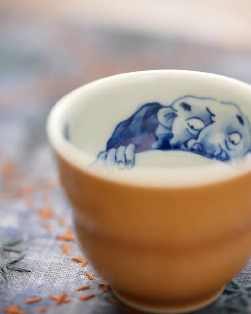 Handmade-Hand-painted-Porcelain-Wood-Firing-Kiln-Blue-and-White-Gourd-45cc-Tea-Cup6 Handmade Hand-painted Porcelain Wood Firing Kiln Blue and White Gourd 45cc Tea Cup