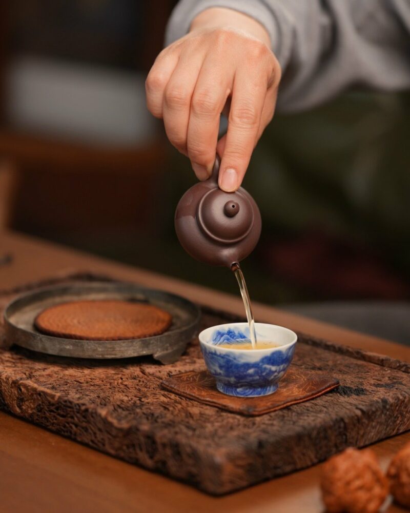 Handmade Hand-painted Qinghua Ceramic Landscape 50ml Host Cup