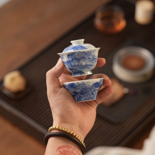 Handmade-Hand-painted-Qinghua-Ceramic-Landscape-60ml-Gaiwan-Set-Pre-Order-Ship-In-20-Days1 Handmade Hand-painted Qinghua Ceramic Landscape 60ml Gaiwan Set Pre Order Ship In 20 Days