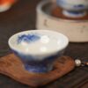 Handmade Hand-painted Qinghua Ceramic Landscape 60ml Gaiwan Set Pre Order Ship In 20 Days