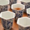 Handmade Hand-painted Underglaze decoration Porcelain Blue and White Landscape Hexagonal 50cc Tea Cup