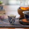 Handmade Hand-painted Underglaze decoration Porcelain Blue and White Landscape Hexagonal 50cc Tea Cup