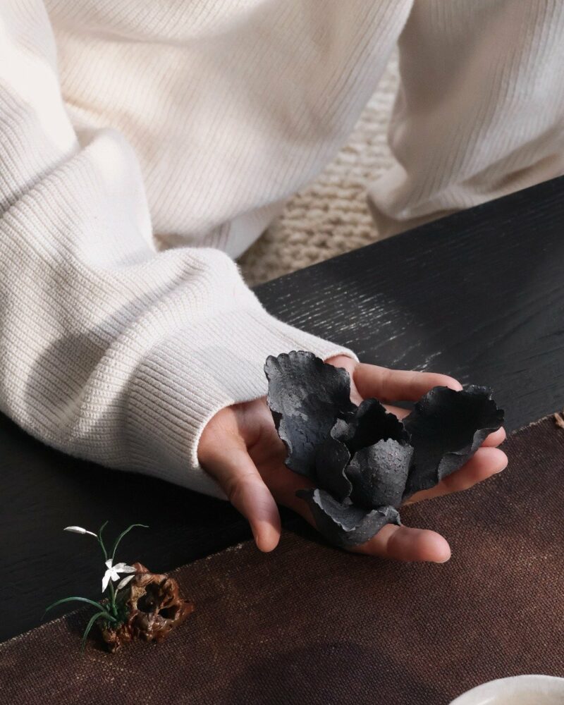 Handmade Minimalist Clay Flower Design Incense Holder