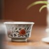 Handmade Underglaze Red Porcelain Blue and White Twined Lotus 60cc Host Cup