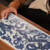 Handmade Underglaze decoration Porcelain Yuan Blue and White Five Dragons Chinese Tea Tray