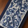Handmade Underglaze decoration Porcelain Yuan Blue and White Five Dragons Chinese Tea Tray