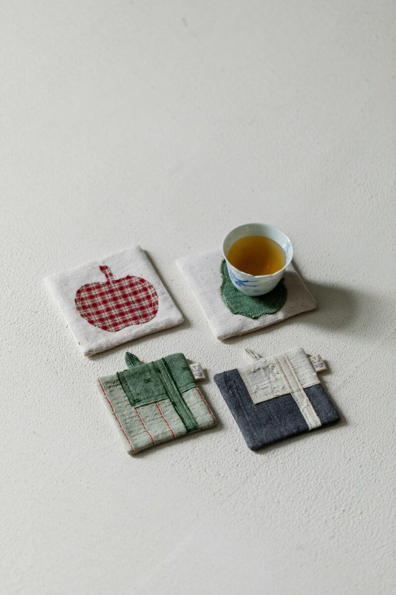 Handmade Vintage Style Artistic Chinese Style Cotton Linen Folk Patchwork Tea Coaster